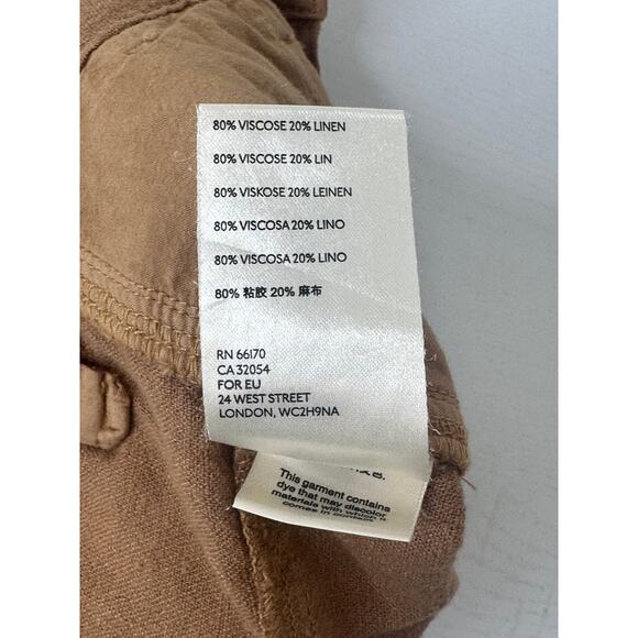 Free People New! Faded Love Linen Blend Pants Brown Casual Boho Size 26 - Picture 10 of 14
